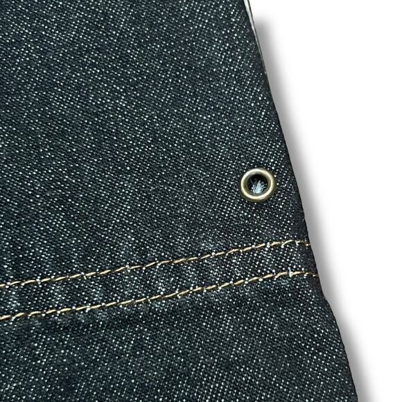 Ralph Lauren Denim Short Skirt Sz 12 Button Front Cargo Pockets Dark Wash A-Line - Picture 6 of 13